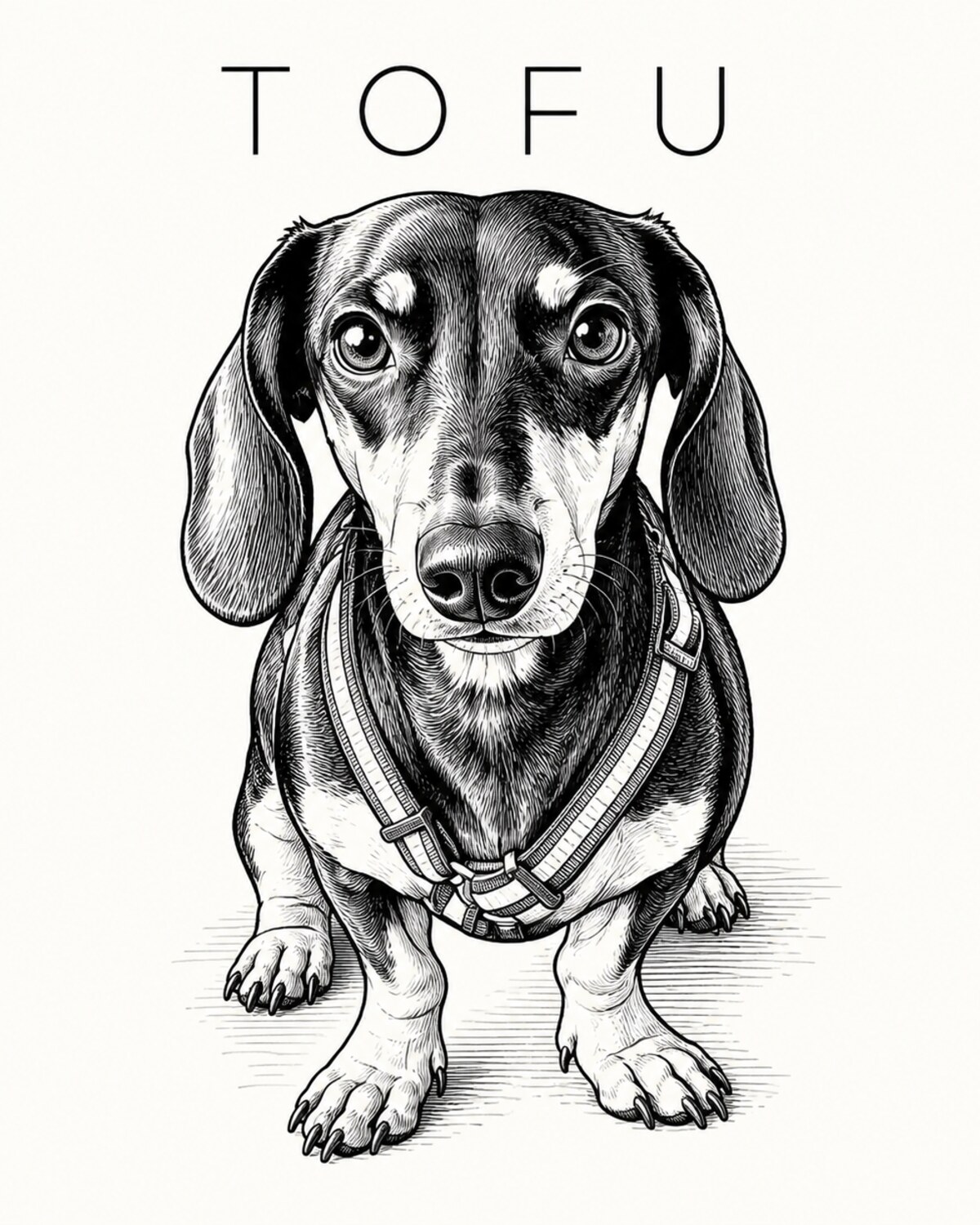 Retrato Tofu en estilo Línea