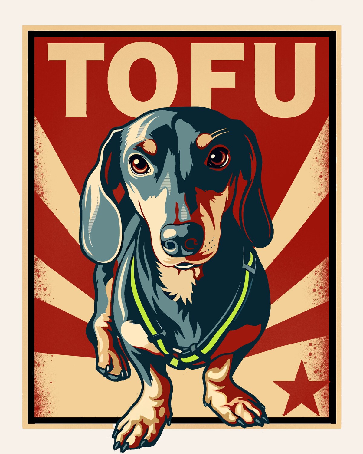 Retrato Tofu en estilo Obey