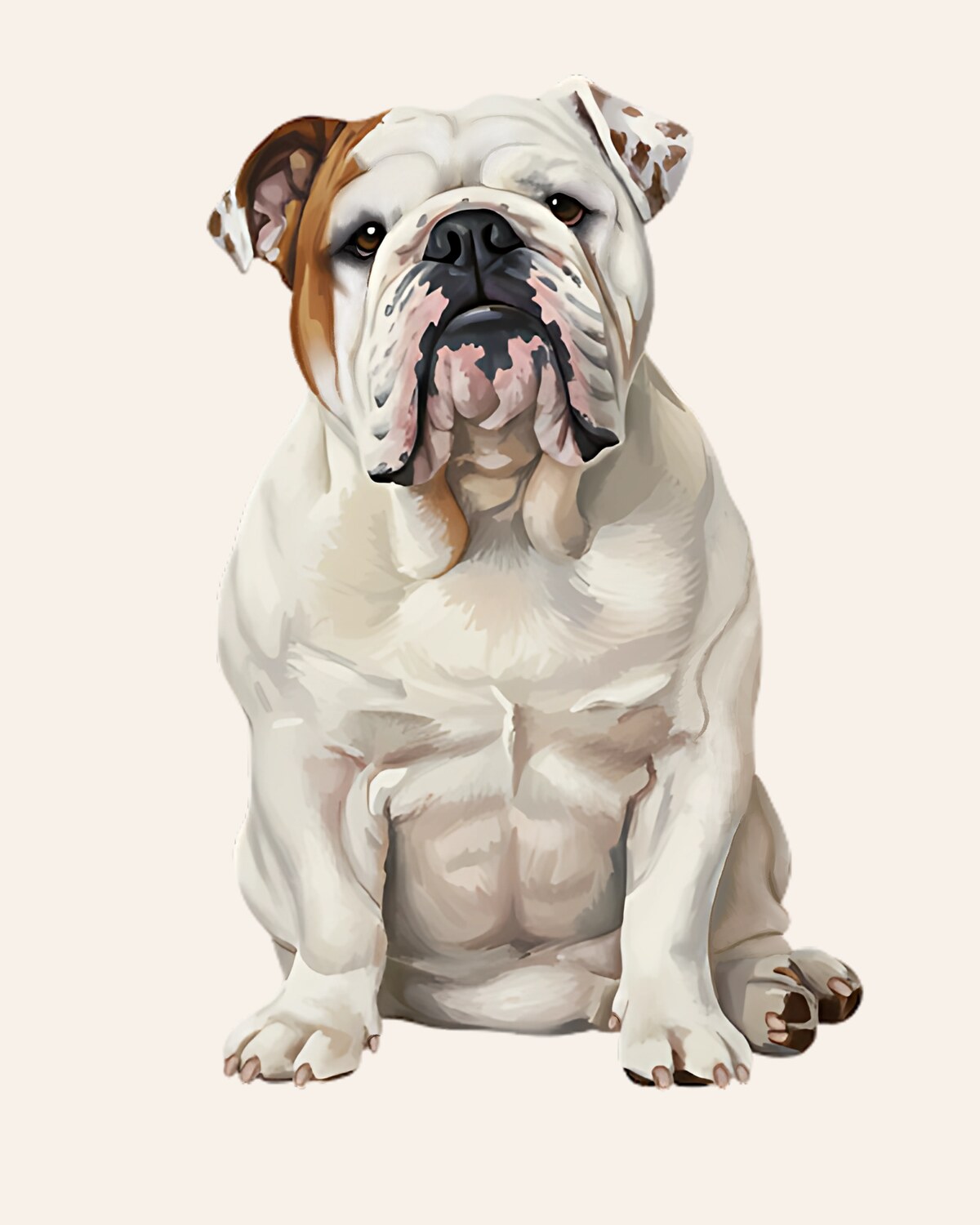 Retrato Bulldog inglés en estilo Acrílico