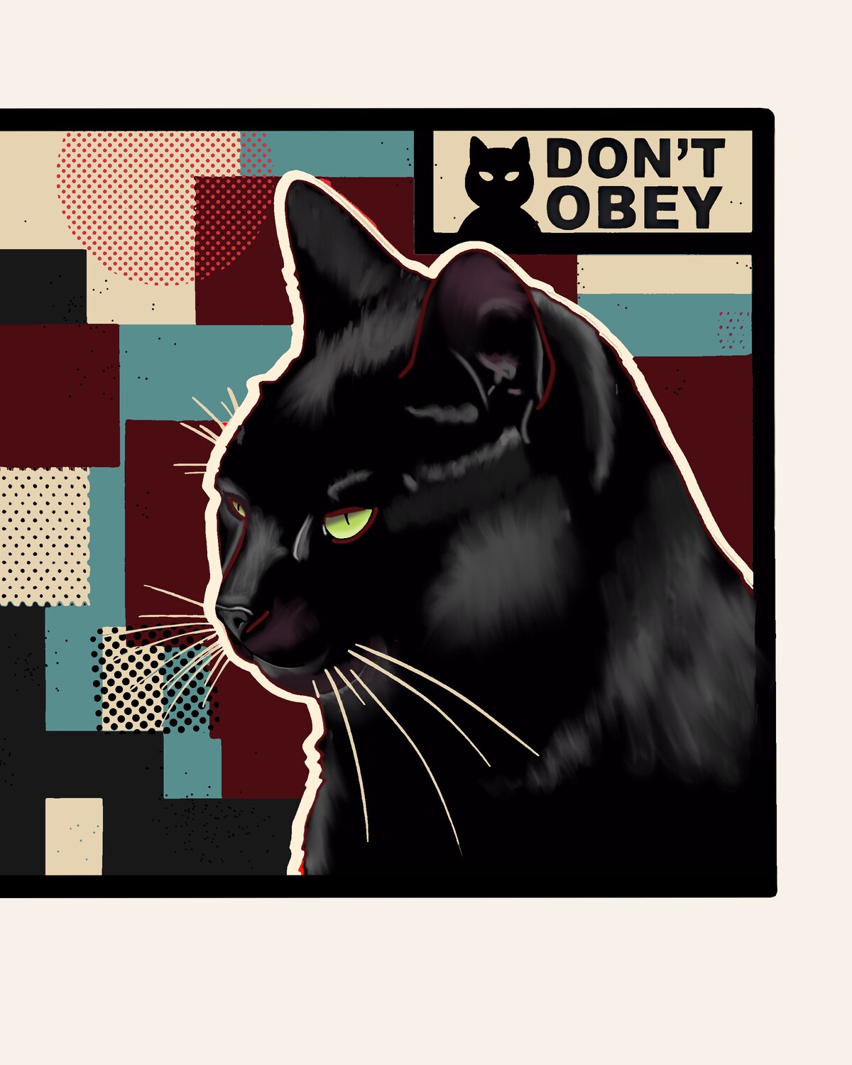 Retrato de Simone en estilo Obey