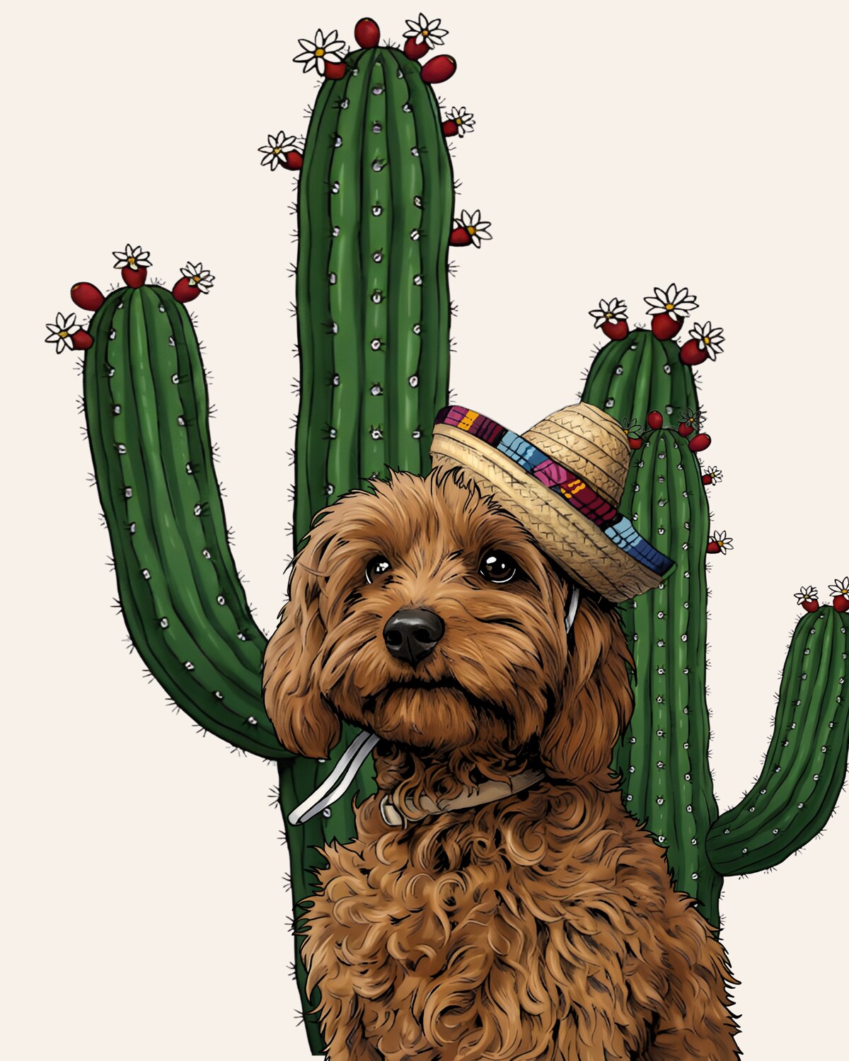 Retrato Cavapoo en estilo Cómic