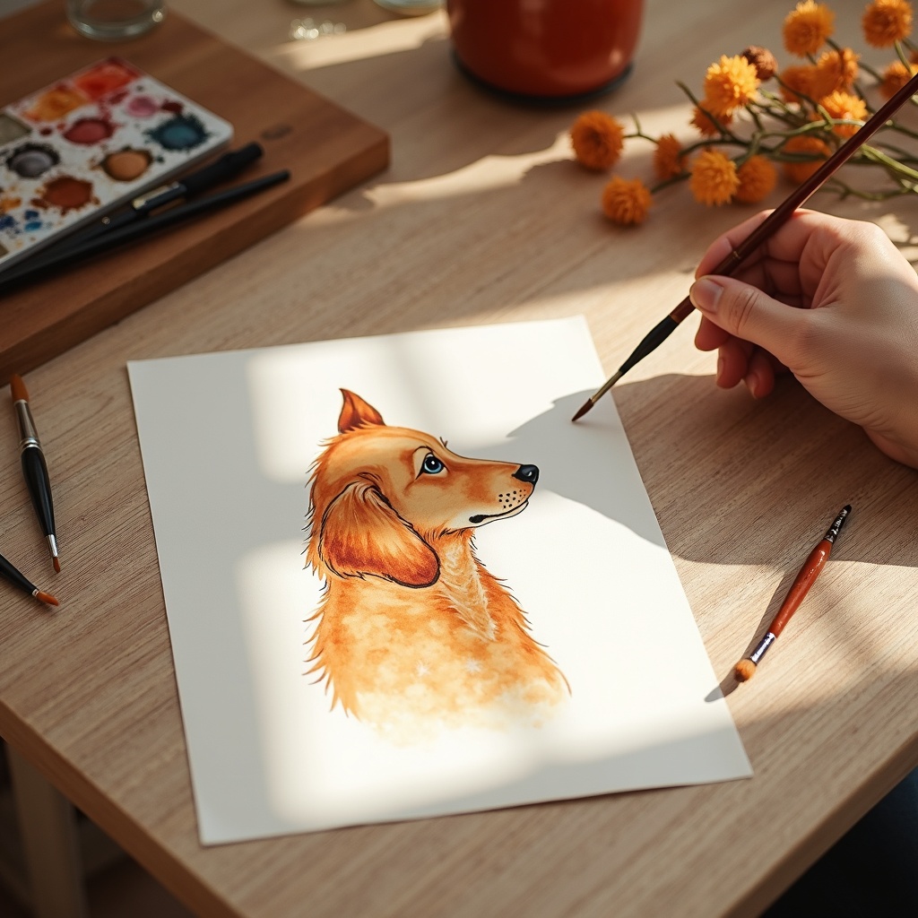 Mascota retrato proceso