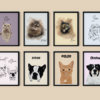 Custom Pet Portrait Framed Poster