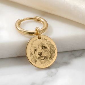 custom dog earring gold steel